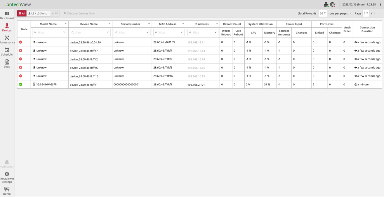 Device status monitoring